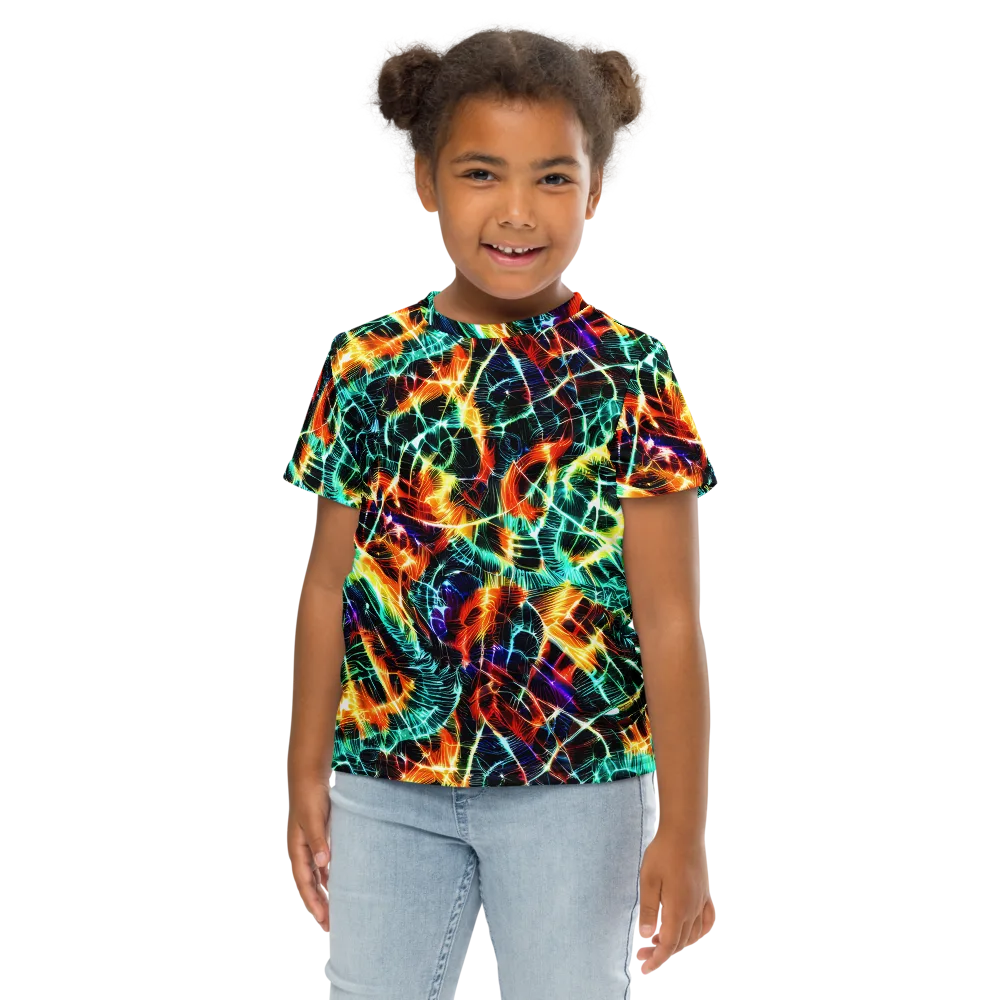 Afterdark Feathers on Kids Crew Neck T-Shirt — Front