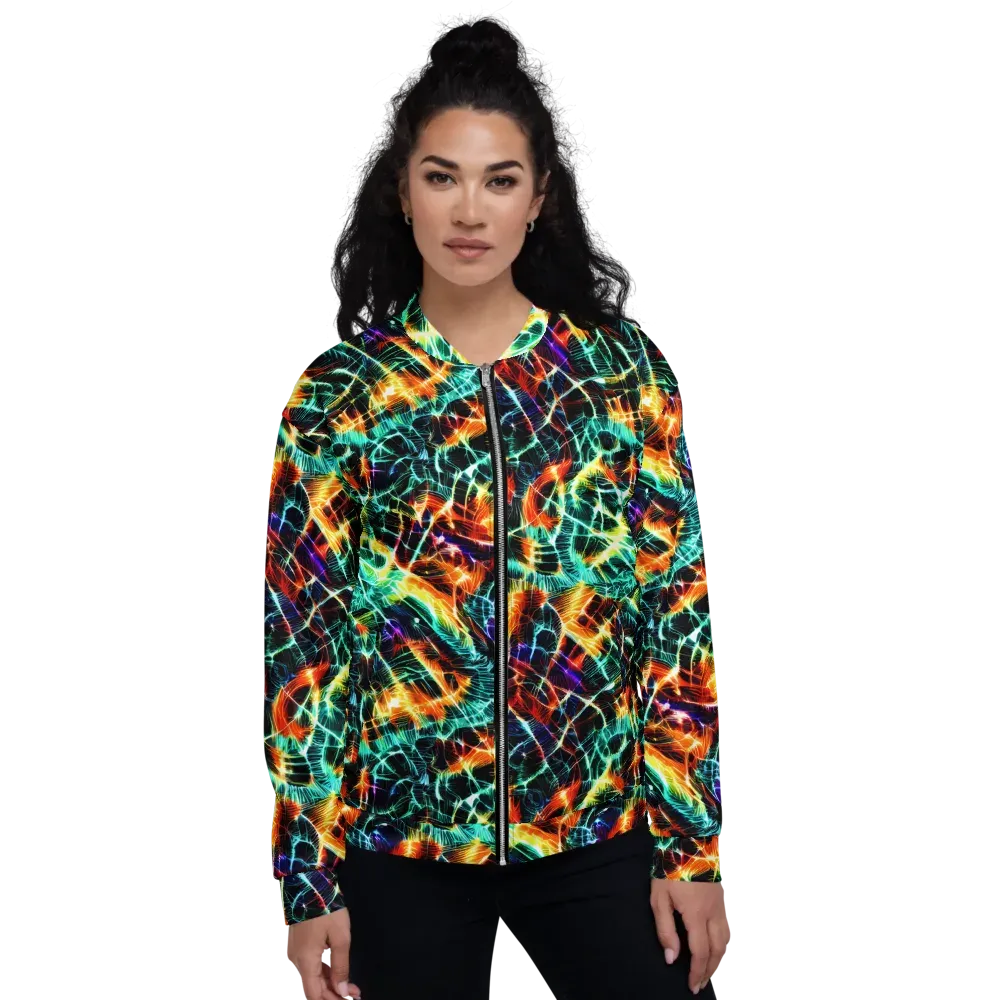 Afterdark Feathers on Bomber Jacket — Front