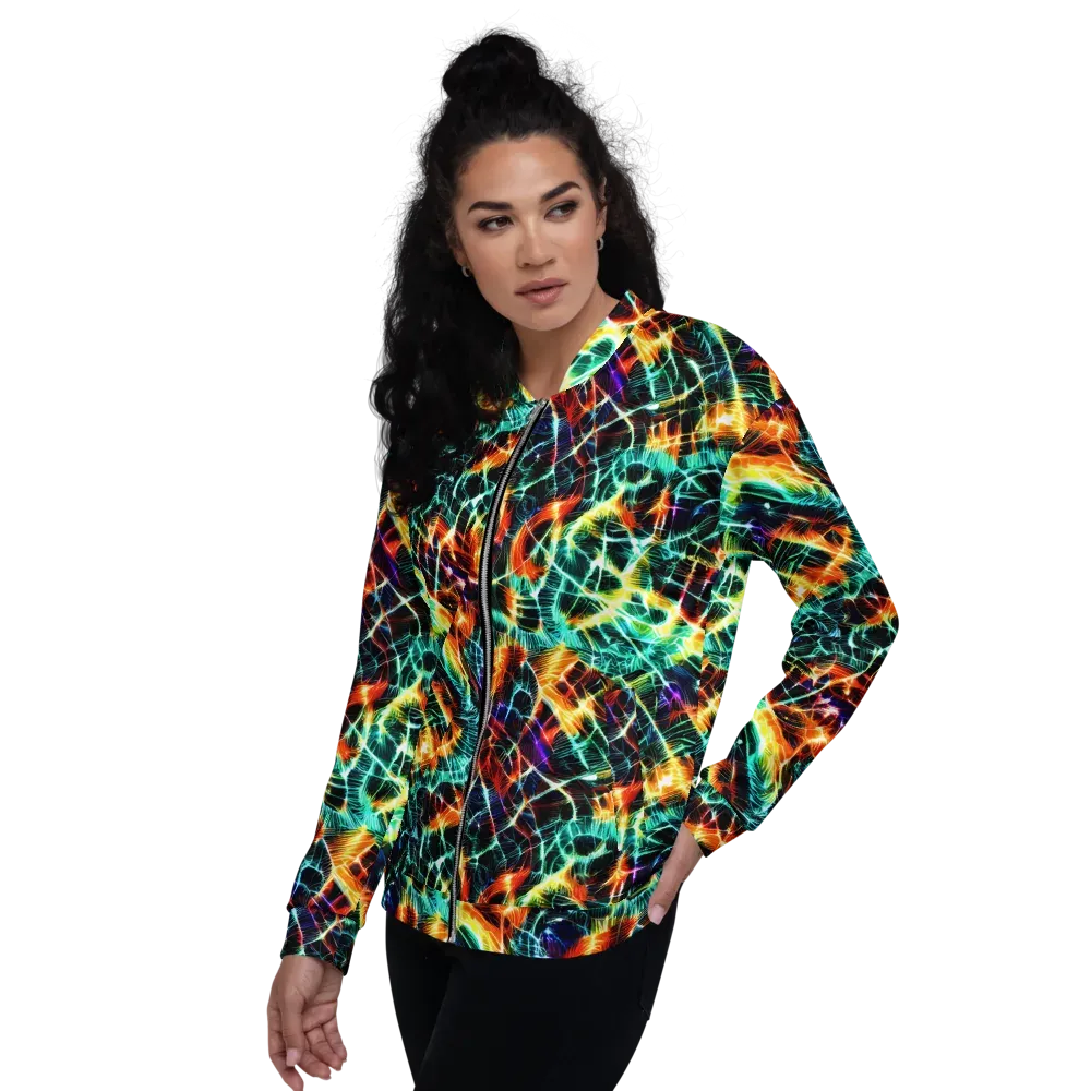 Afterdark Feathers on Bomber Jacket — Left