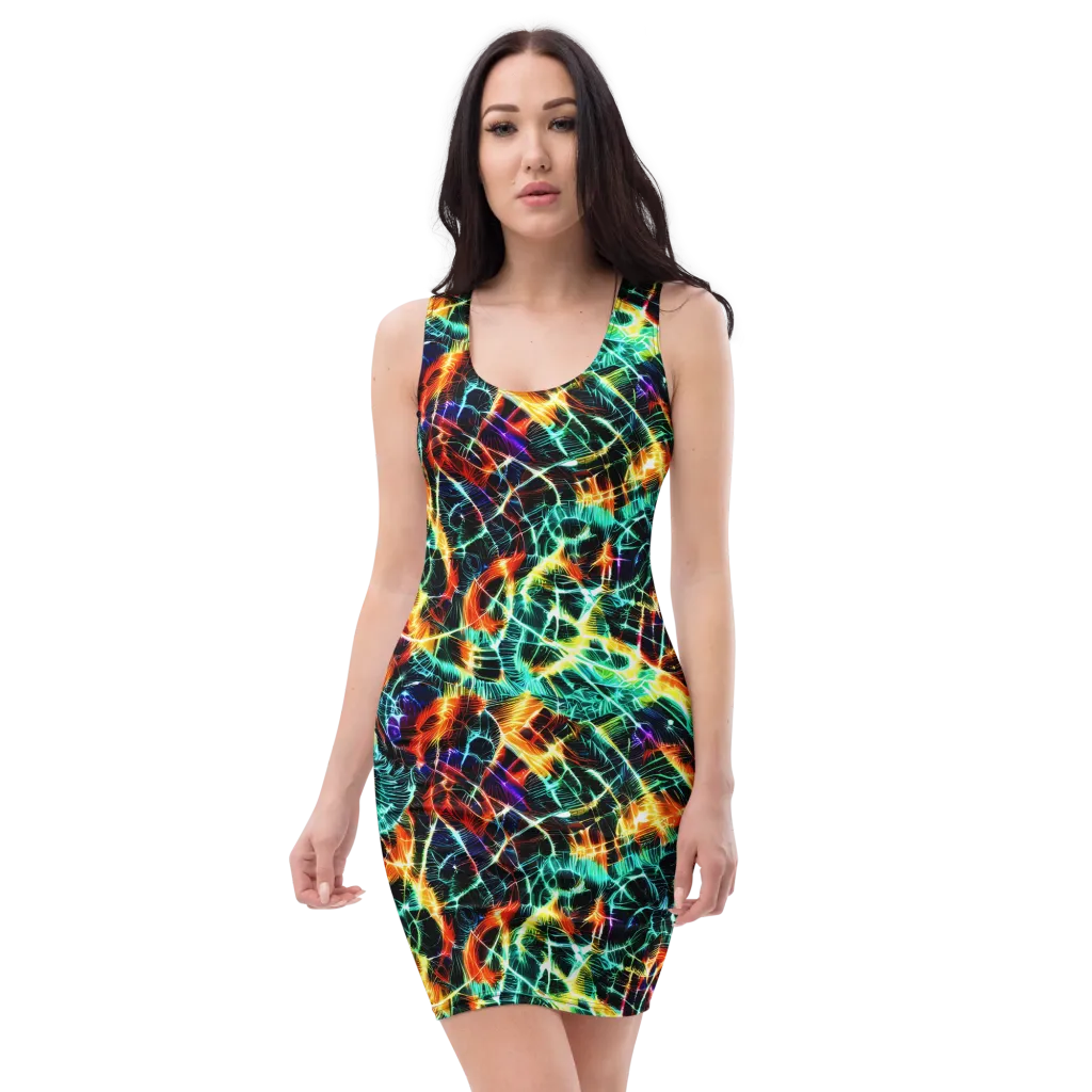 Afterdark Feathers on Bodycon Dress — Front