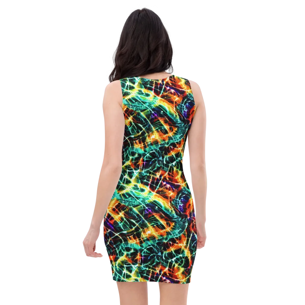 Afterdark Feathers on Bodycon Dress — Back