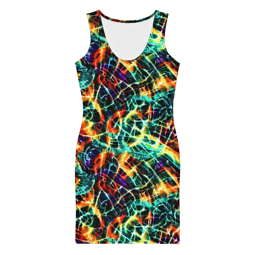 Afterdark Feathers on Bodycon Dress — Front