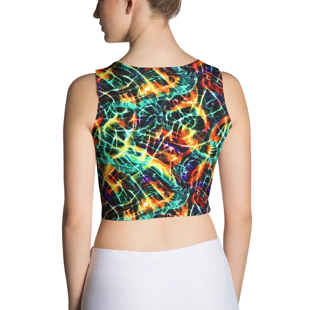 Afterdark Feathers on Crop Top — Back