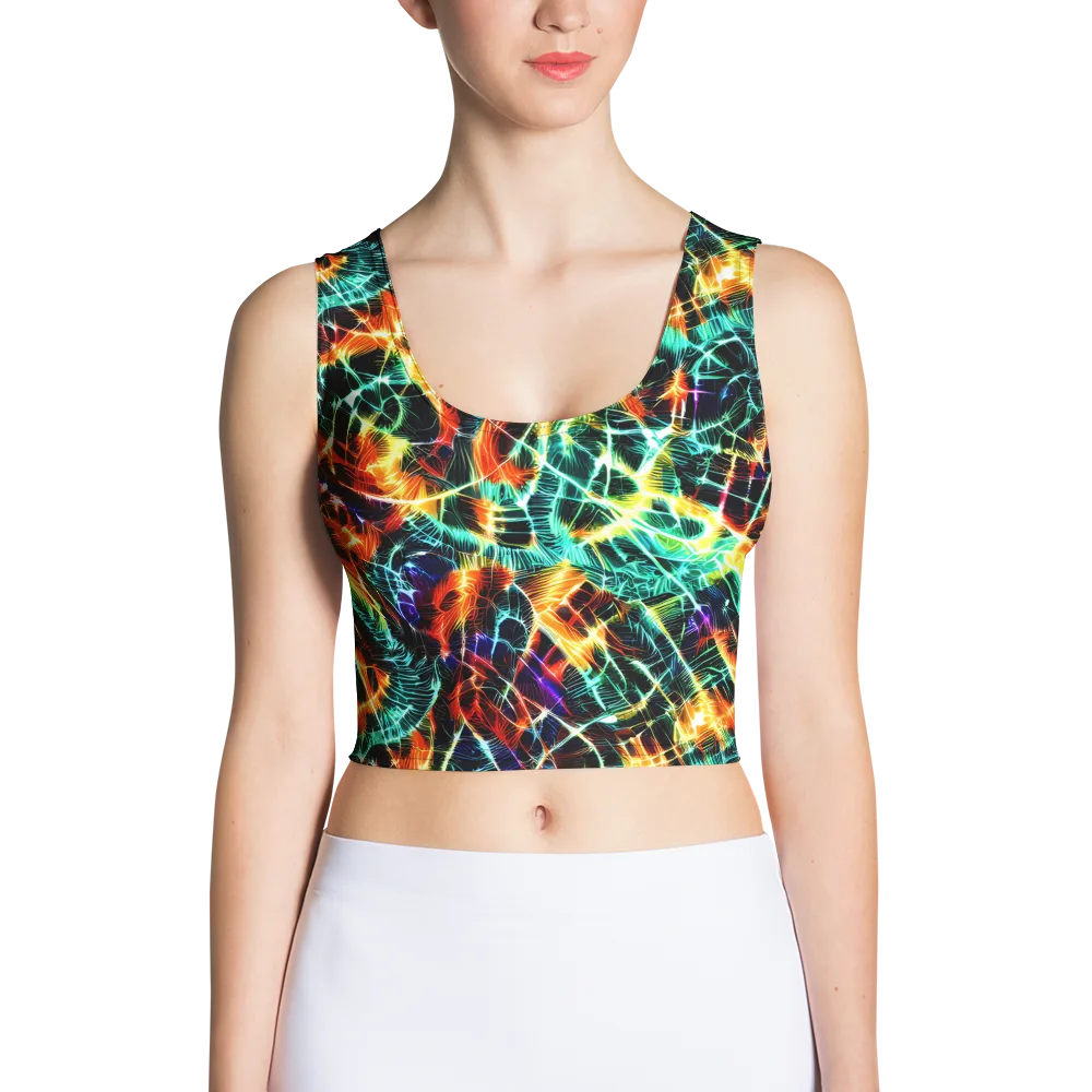 Afterdark Feathers on Crop Top — Front