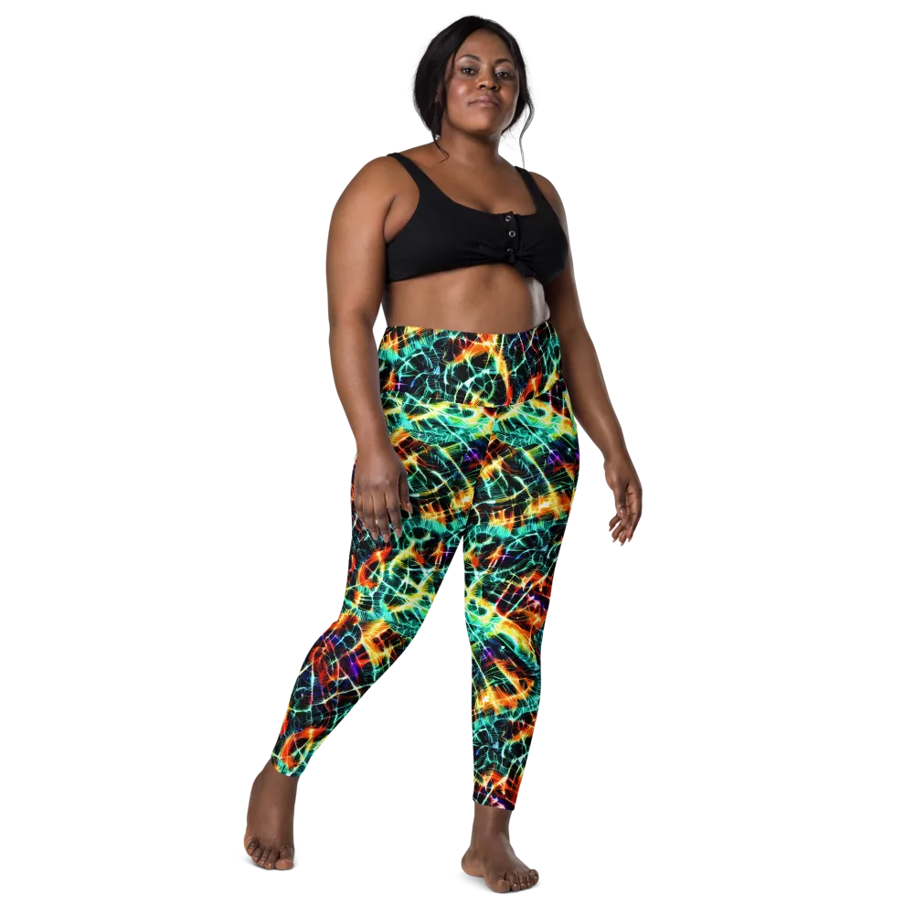 Afterdark Feathers on Leggings with Pockets — Front