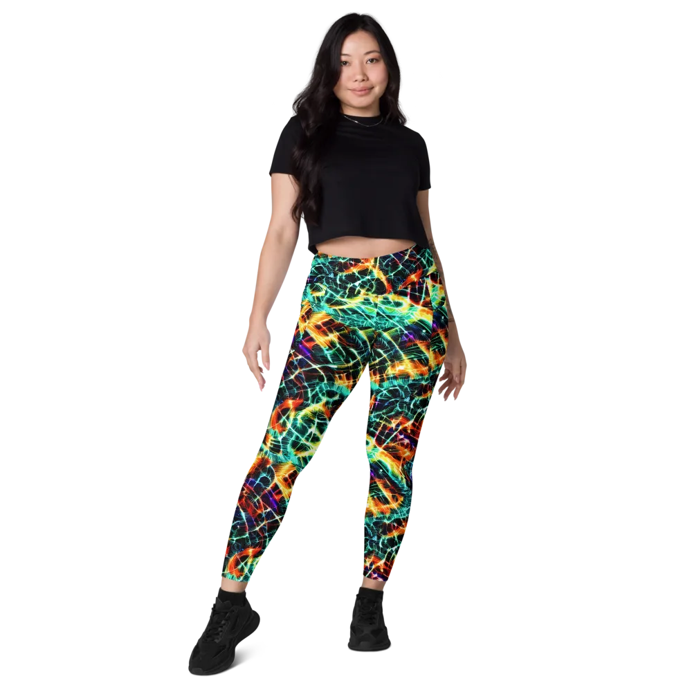 Afterdark Feathers on Leggings with Pockets — Front