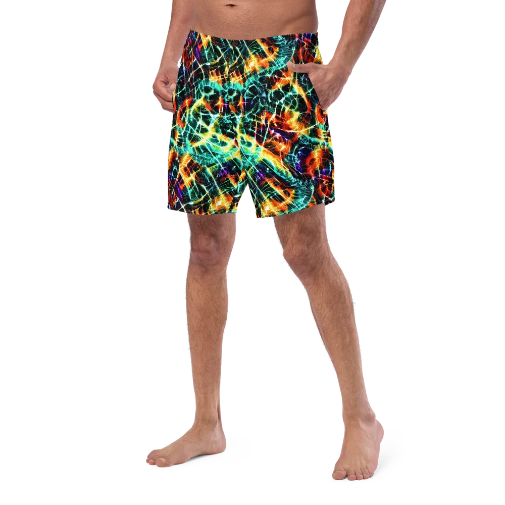 Afterdark Feathers on Swim Trunks — Left Front