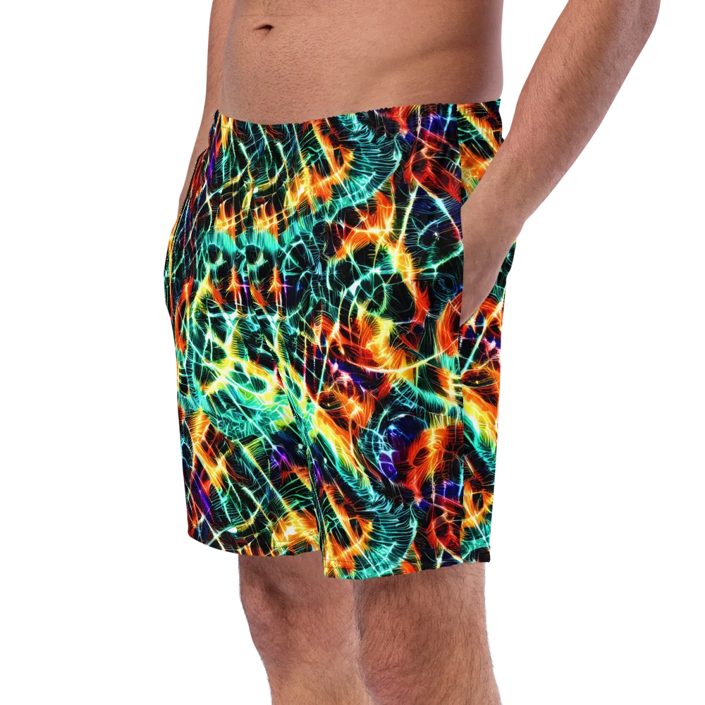 Afterdark Feathers on Swim Trunks — Left Front