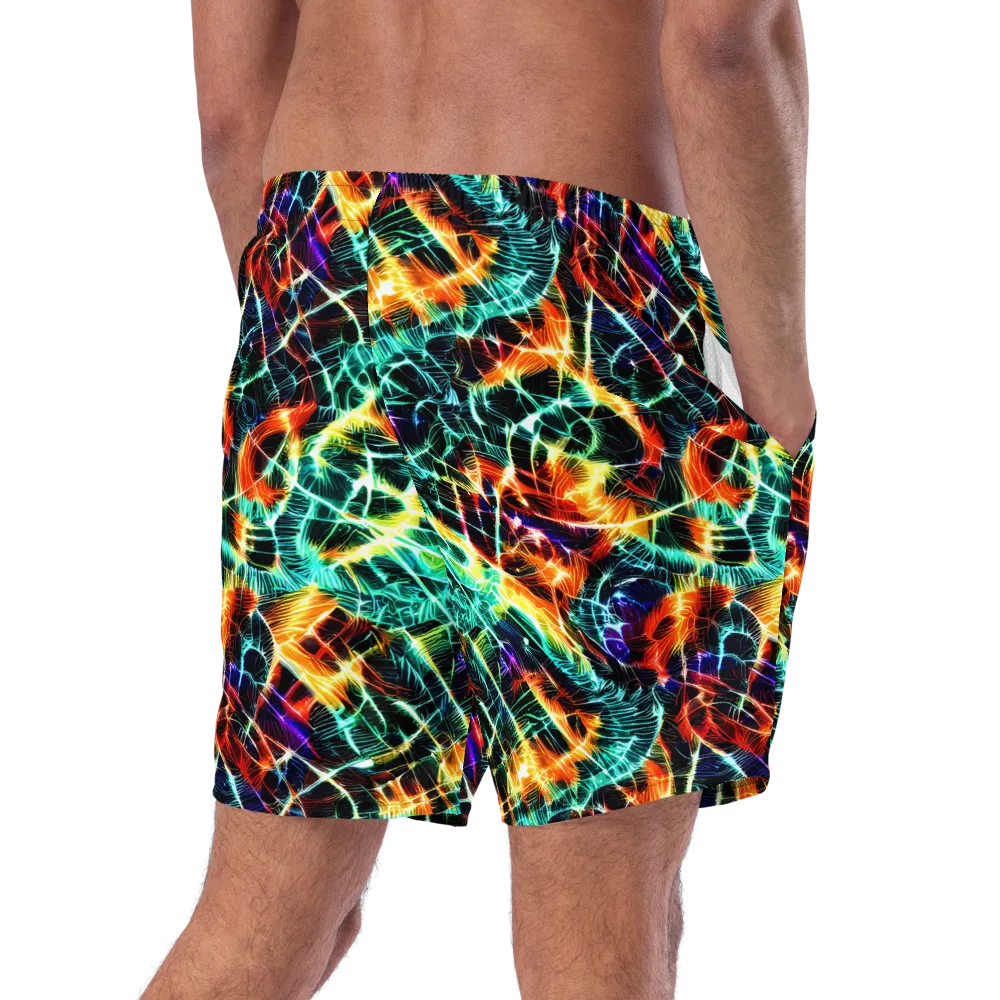 Afterdark Feathers on Swim Trunks — Right Back