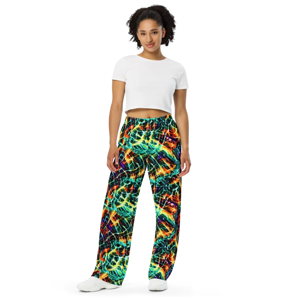 Afterdark Feathers on Wide-Leg Pants — Front