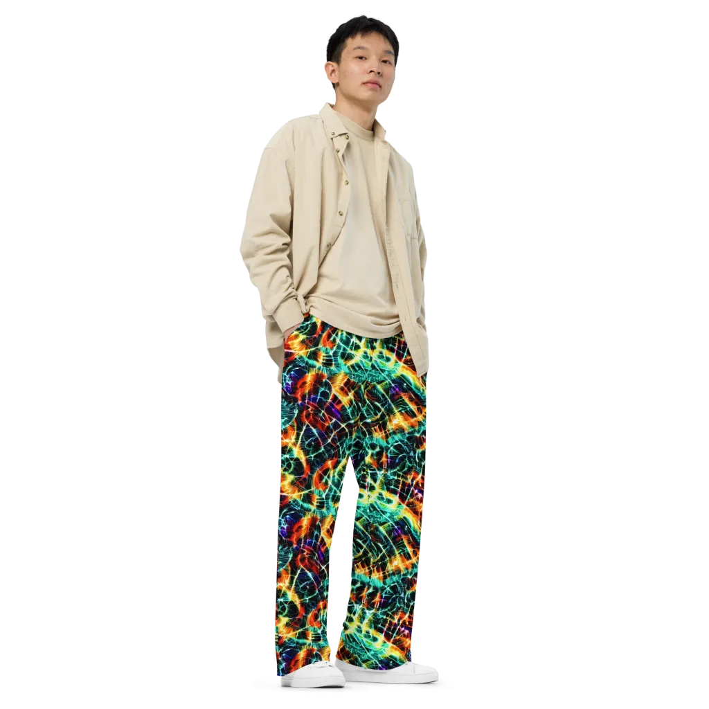 Afterdark Feathers on Wide-Leg Pants — Right Front