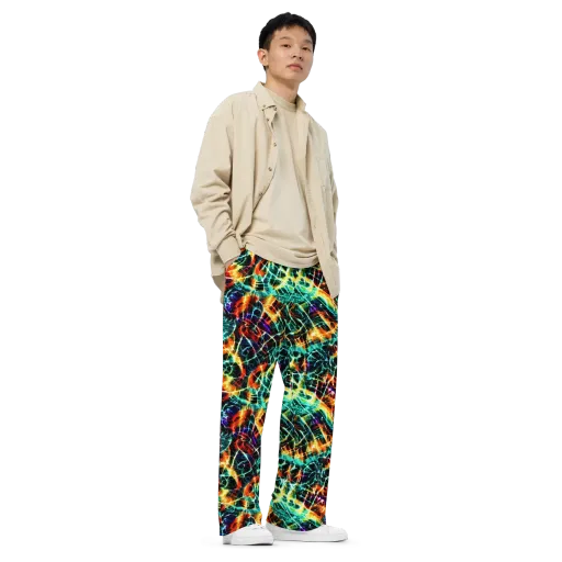Afterdark Feathers on a Wide-Leg Pants