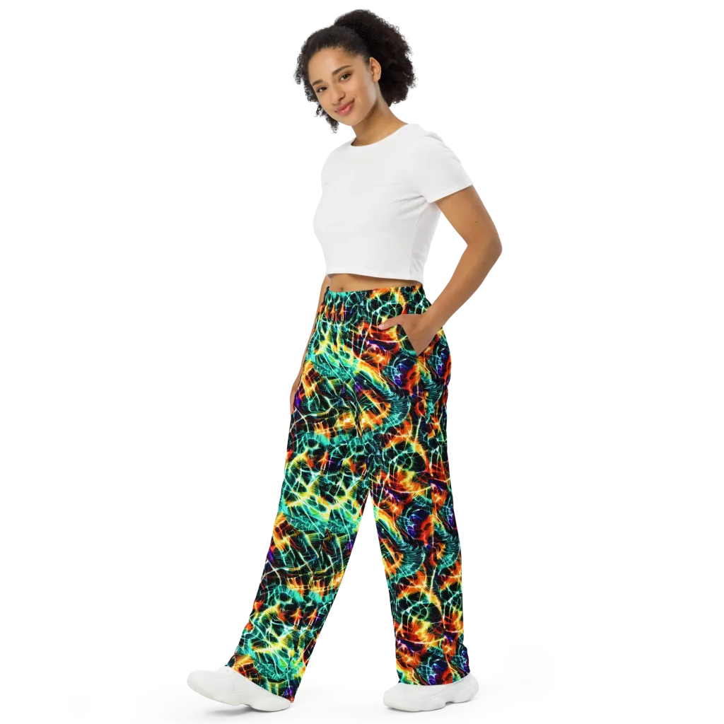 Afterdark Feathers on Wide-Leg Pants — Left Front