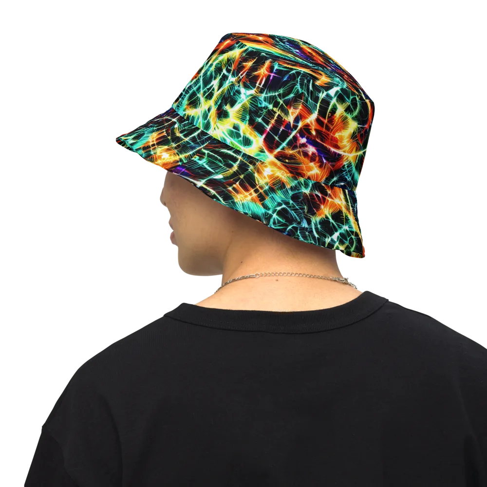 Afterdark Feathers on Reversible Bucket Hat — Back Inside