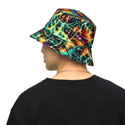 Afterdark Feathers on a Reversible Bucket Hat