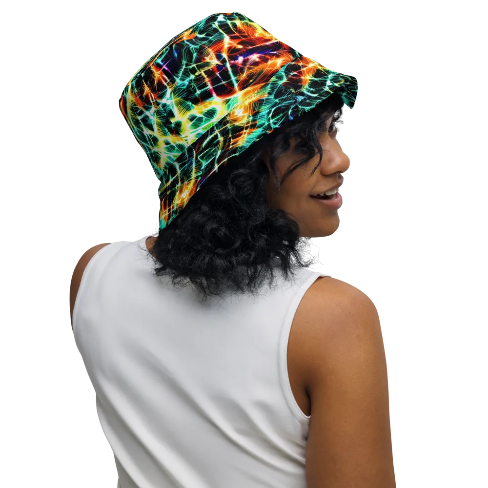 Afterdark Feathers on Reversible Bucket Hat — Right Outside