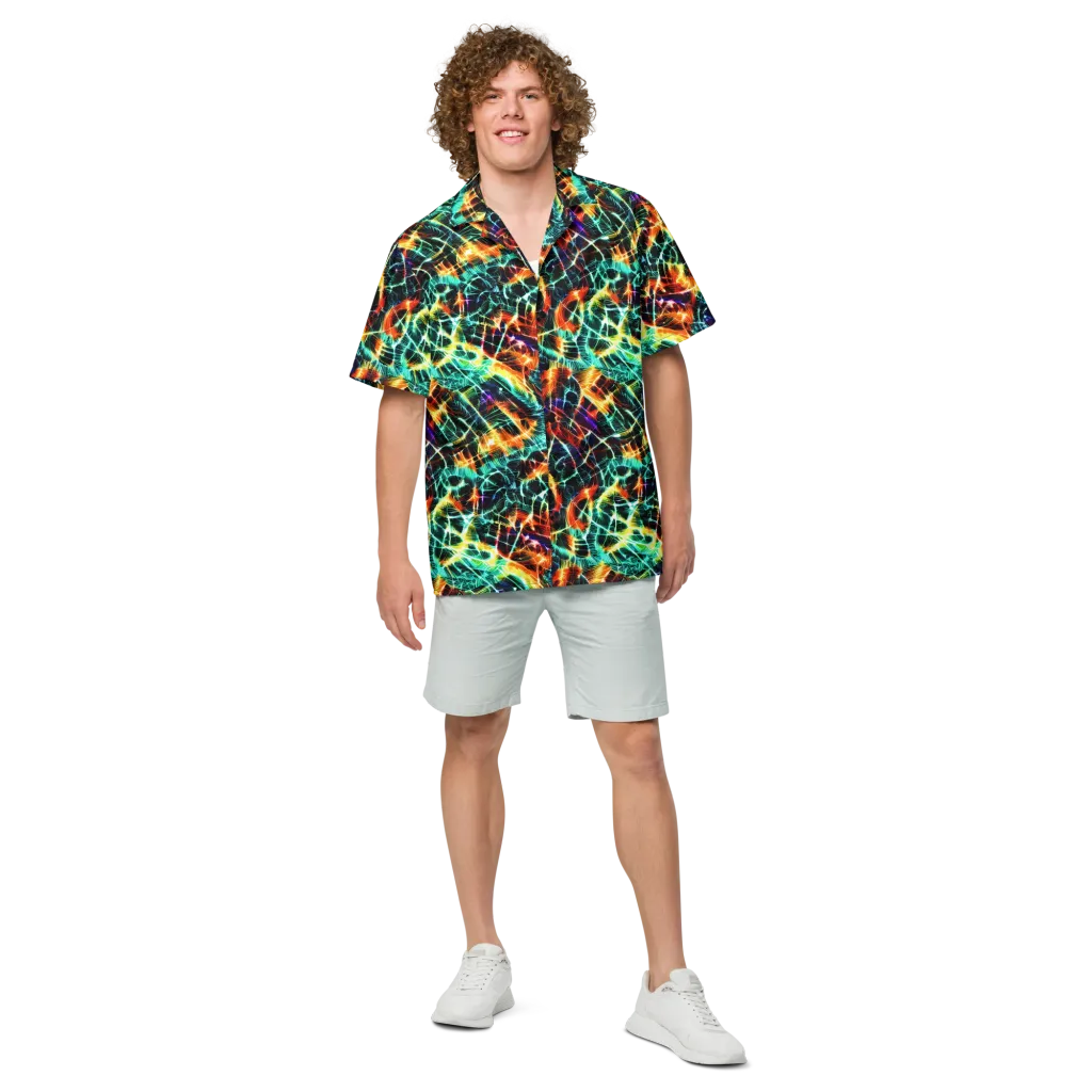 Afterdark Feathers on Button Shirt — Front