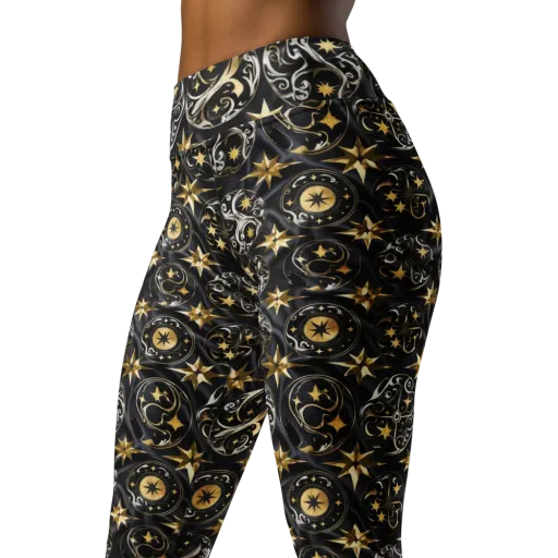 Midnight Compass on a Yoga Leggings