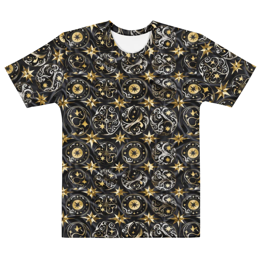 Midnight Compass on Men's Cotton Crew Neck T-Shirt — Front