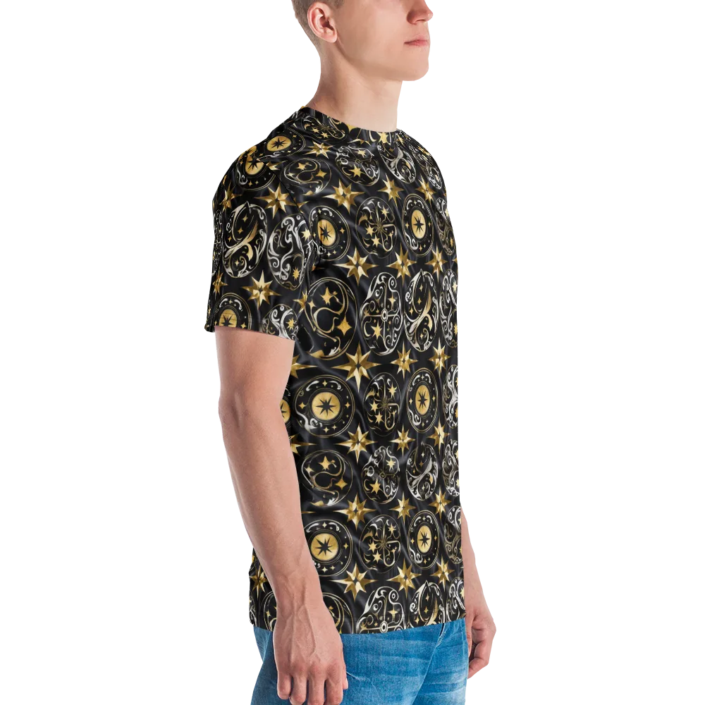 Midnight Compass on Men's Crew Neck T-Shirt — Right