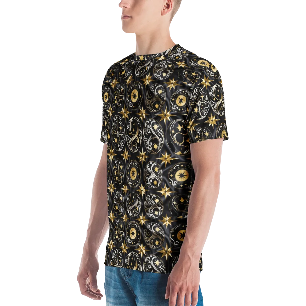 Midnight Compass on Men's Crew Neck T-Shirt — Left