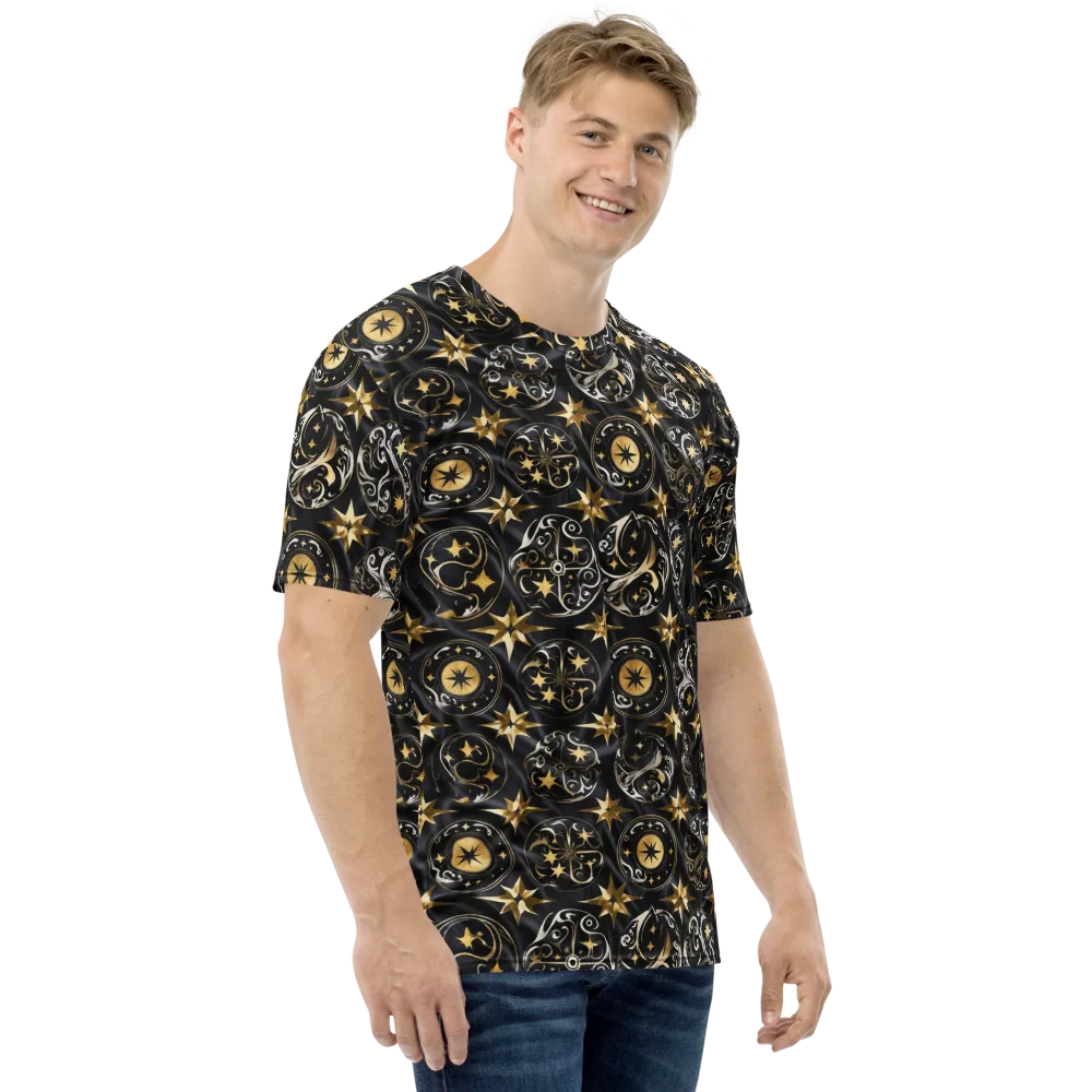 Midnight Compass on Men's Crew Neck T-Shirt — Right