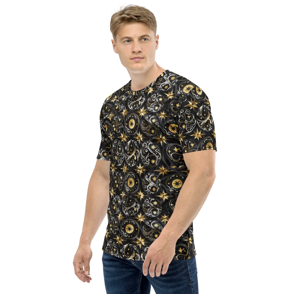 Midnight Compass on Men's Crew Neck T-Shirt — Left