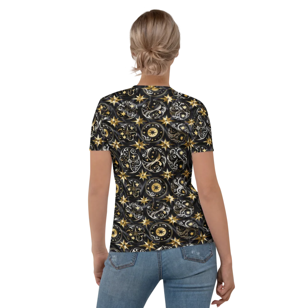 Midnight Compass on Women's Crew Neck T-Shirt — Back