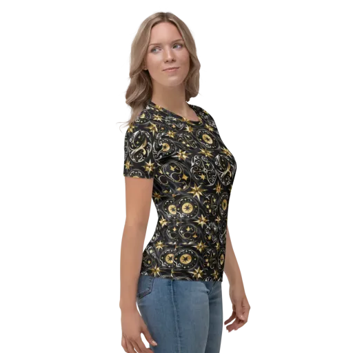 Midnight Compass on a Women's Crew Neck T-Shirt