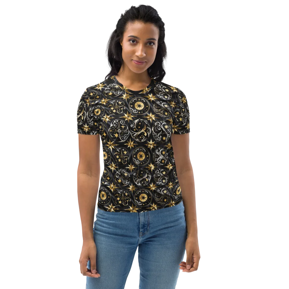 Midnight Compass on Women's Crew Neck T-Shirt — Front
