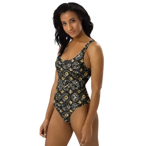 Midnight Compass on a One-Piece Swimsuit