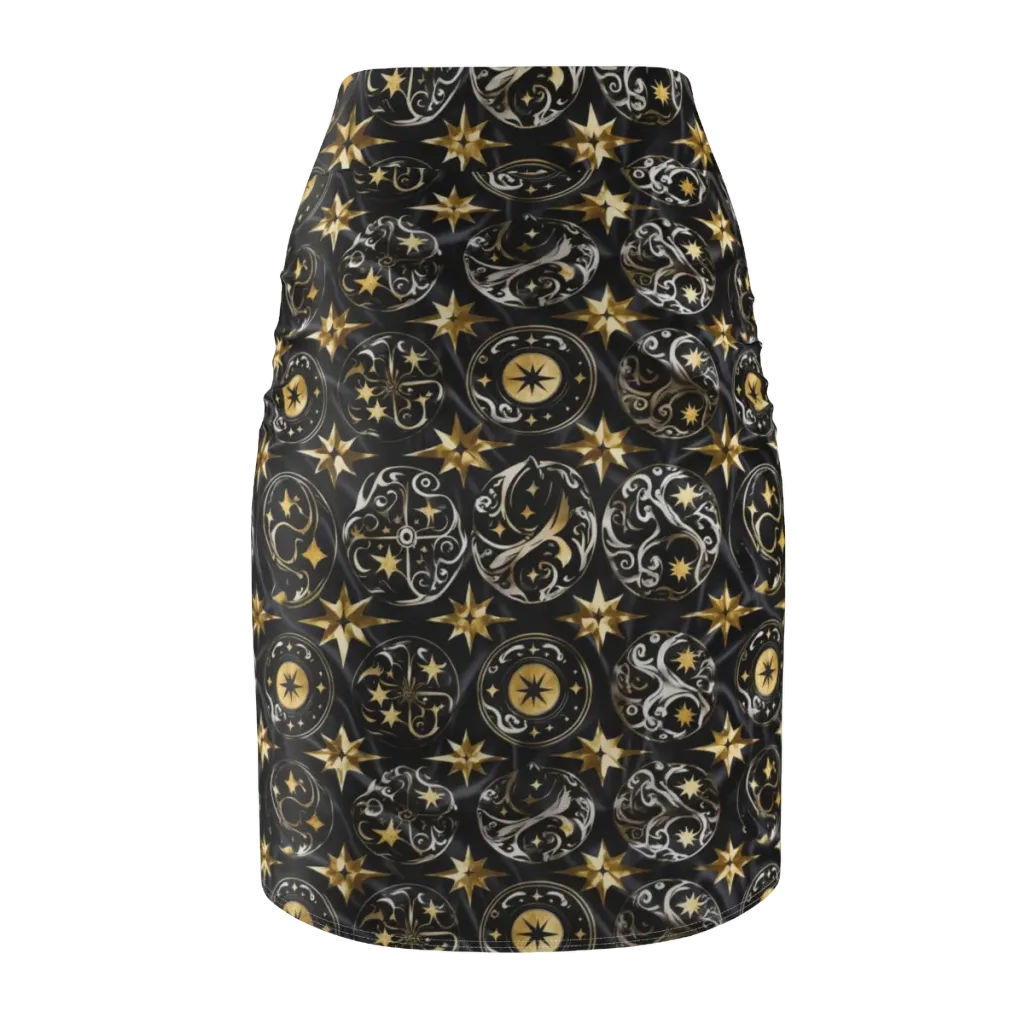 Midnight Compass on Pencil Skirt — Back