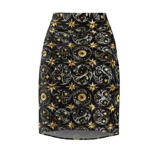 Midnight Compass on a Pencil Skirt