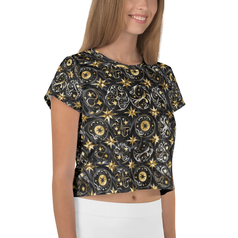 Midnight Compass on Crop Tee — Right