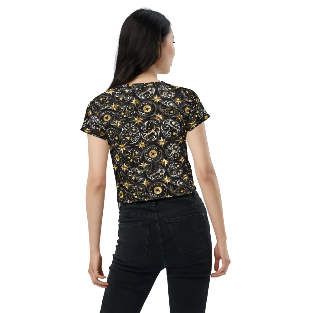 Midnight Compass on Crop Tee — Back