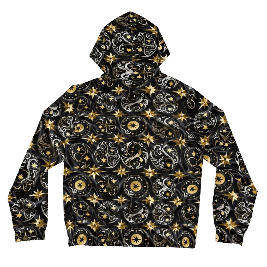 Midnight Compass on Women's Full-Zip Hoodie — Back
