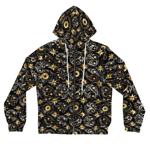 Midnight Compass on a Women's Full-Zip Hoodie