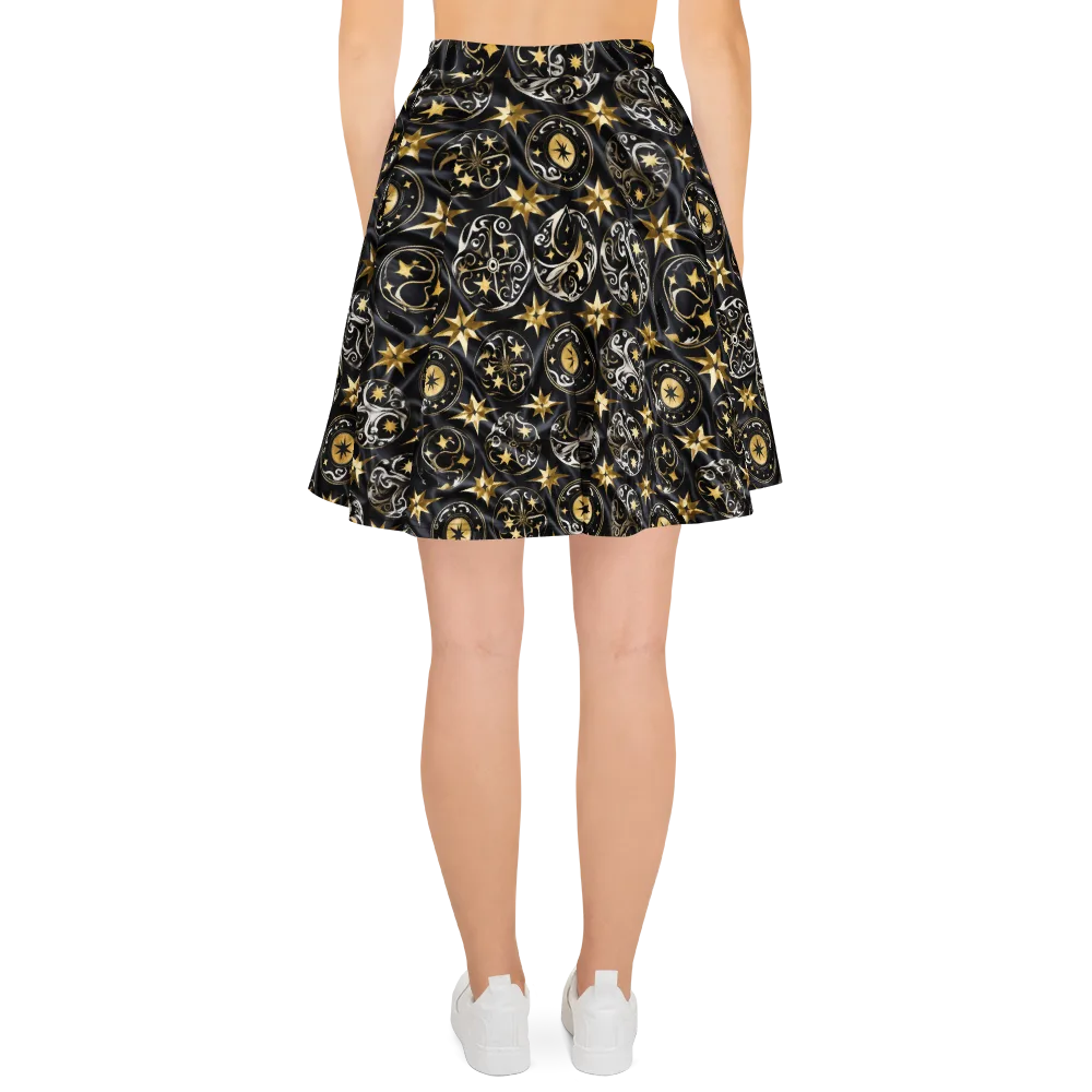 Midnight Compass on Skater Skirt — Back