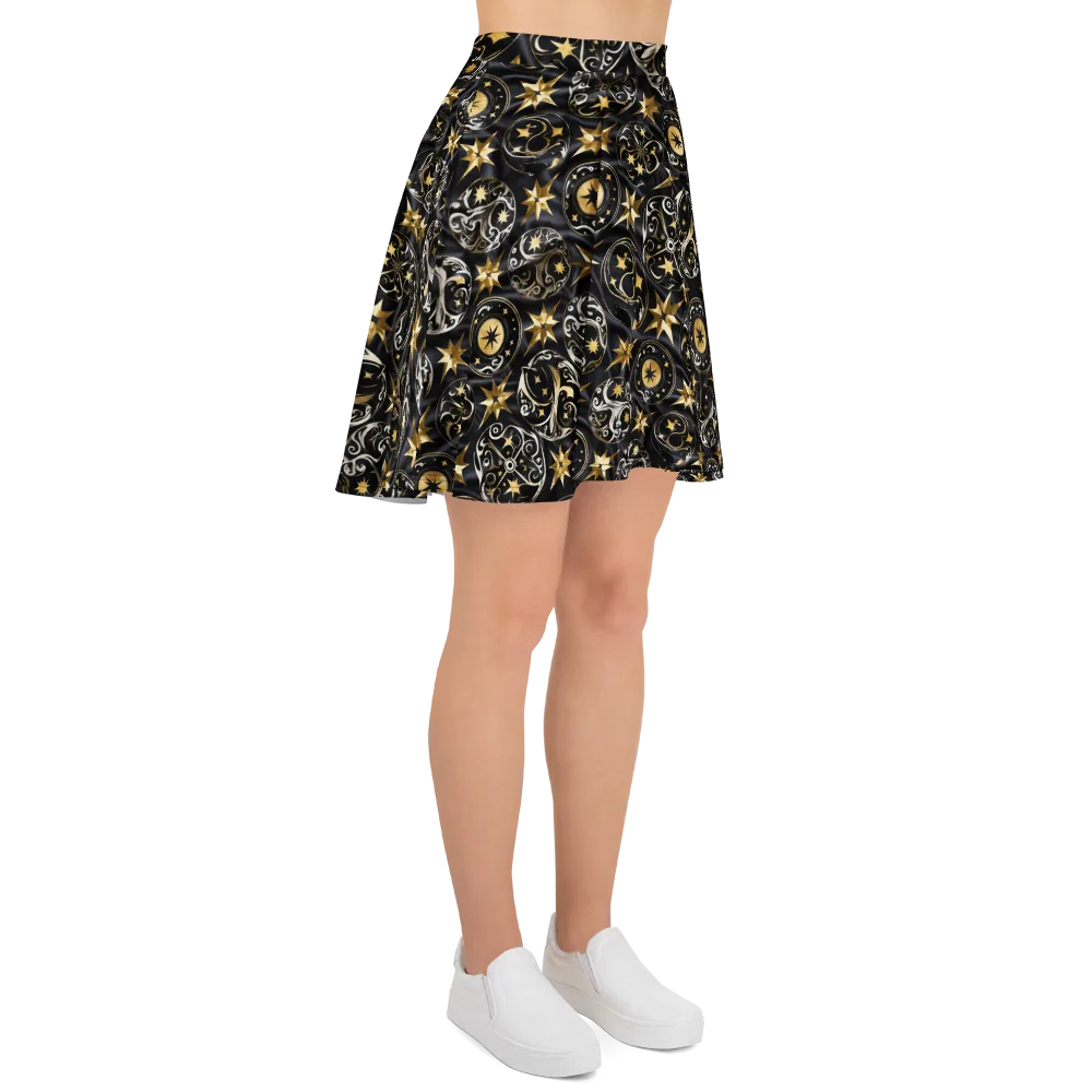Midnight Compass on Skater Skirt — Right