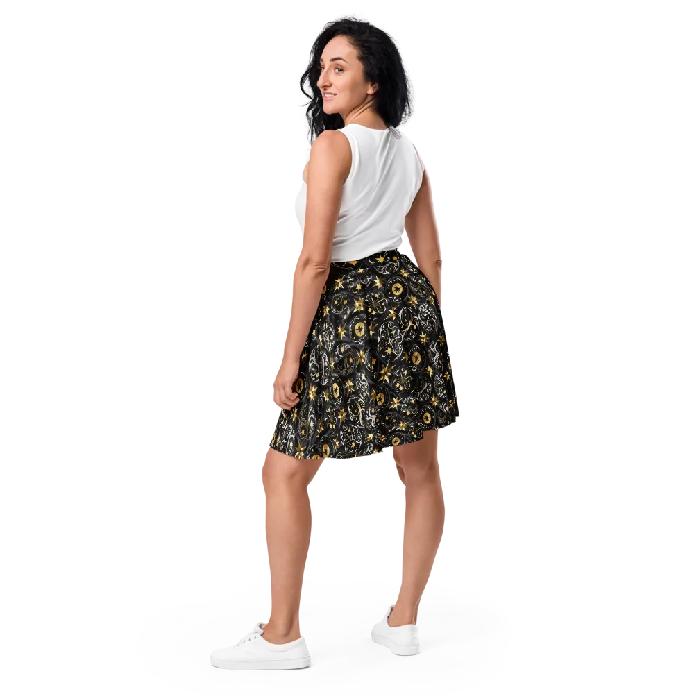 Midnight Compass on Skater Skirt — Back