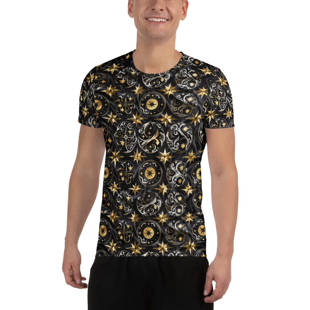 Midnight Compass on Men's Athletic T-Shirt — Front