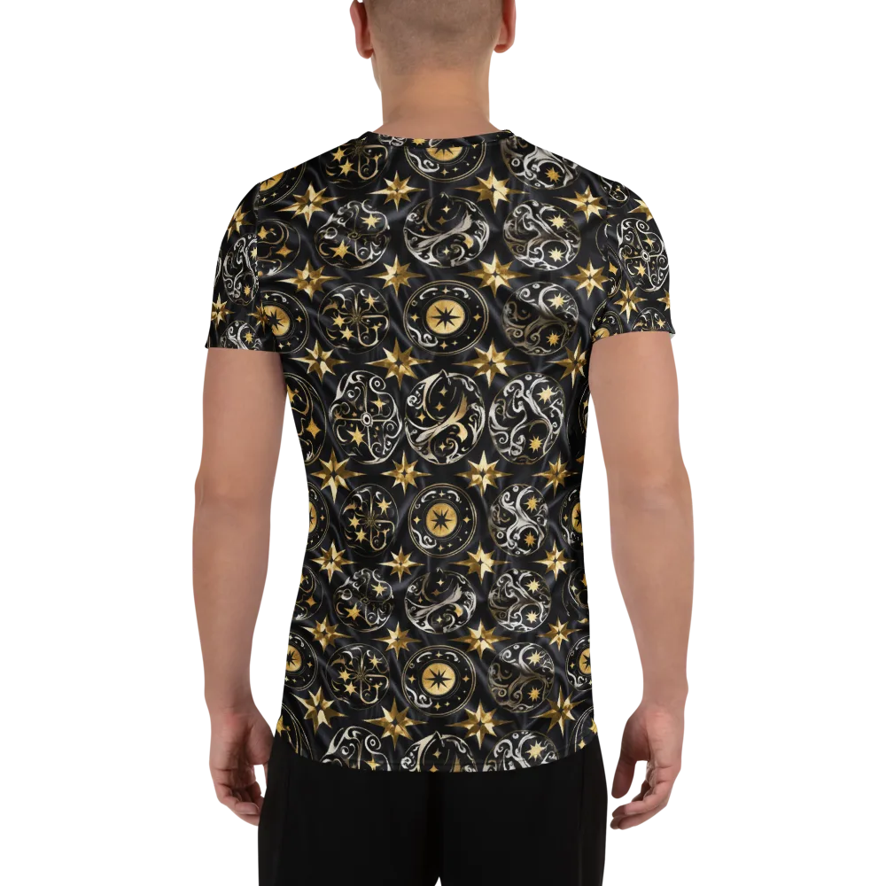 Midnight Compass on Men's Athletic T-Shirt — Back