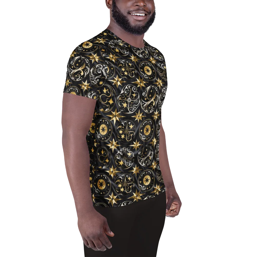 Midnight Compass on Men's Athletic T-Shirt — Right
