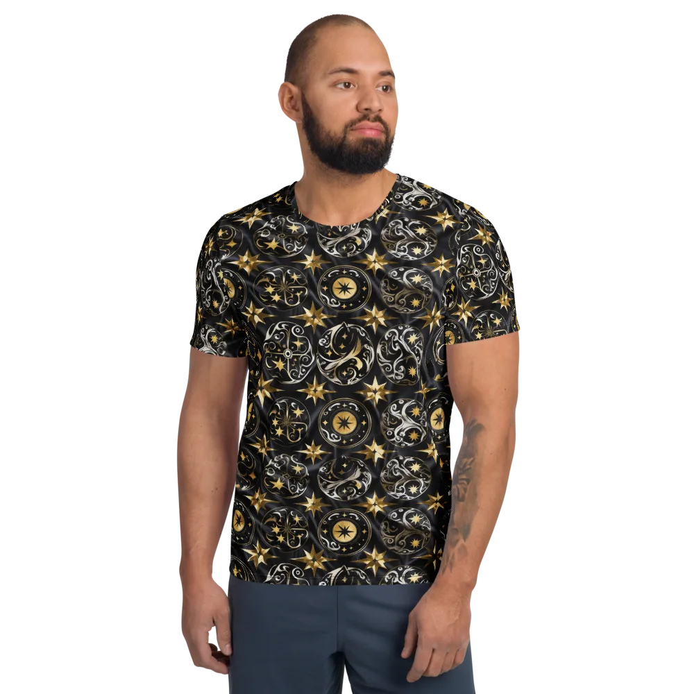 Midnight Compass on Men's Athletic T-Shirt — Front