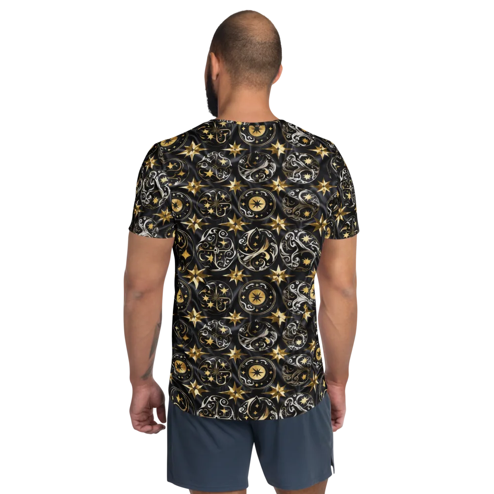 Midnight Compass on Men's Athletic T-Shirt — Back