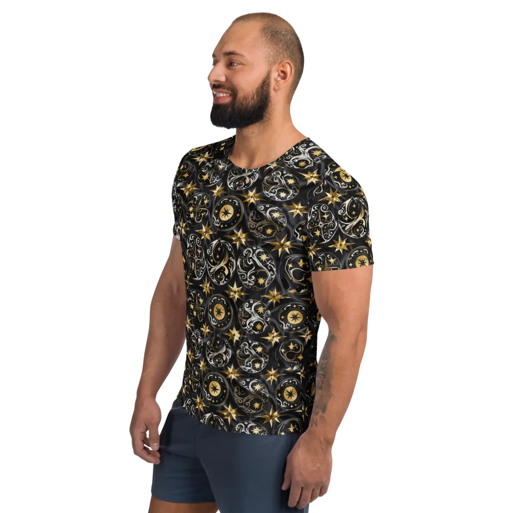 Midnight Compass on Men's Athletic T-Shirt — Left