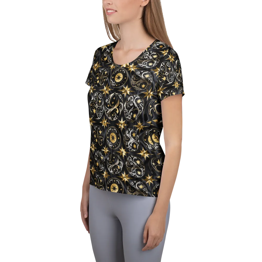 Midnight Compass on Women's Athletic T-Shirt — Left