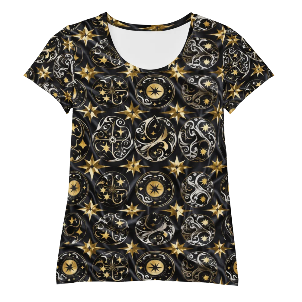 Midnight Compass on Women's Athletic T-Shirt — Front