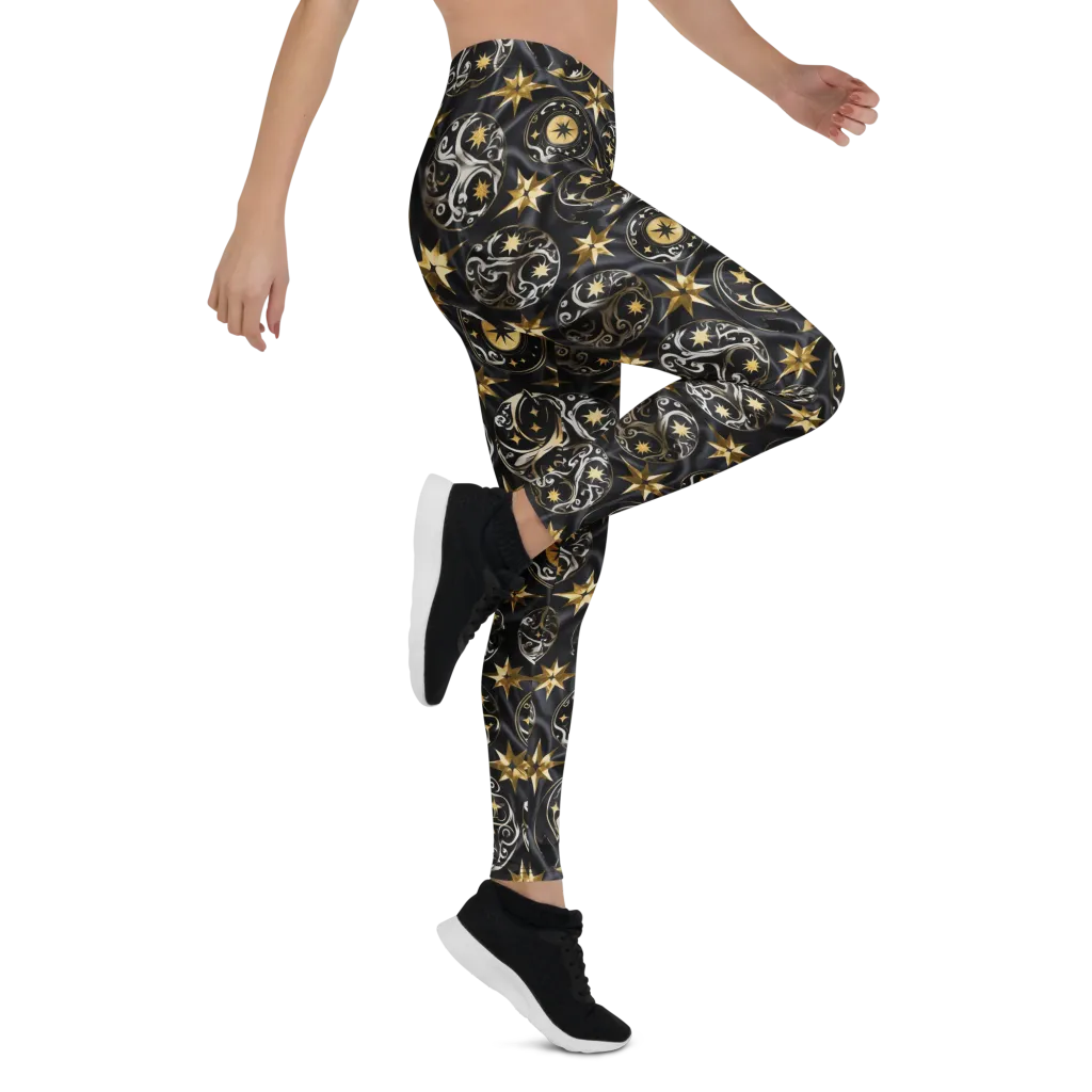 Midnight Compass on Leggings — Right