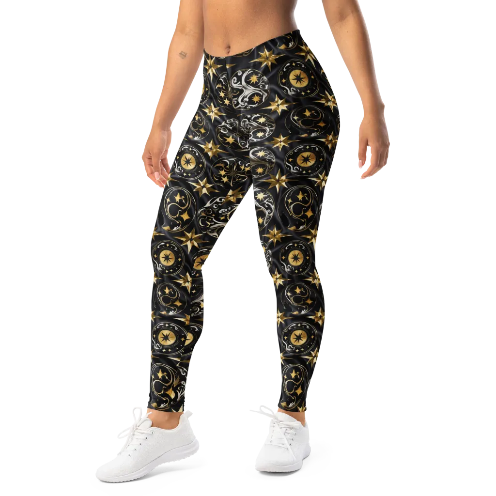 Midnight Compass on Leggings — Left Front